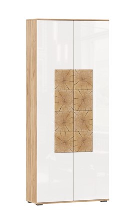 Шкаф двухстворчатый Фиджи с декоративными накладками 659.310, Дуб Золотой/Белый в Сыктывкаре - изображение
