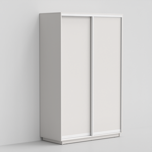 Шкаф 2-х створчатый ЭКО-Сим Д 220х160х60, Белый матовый/белый глянец в Сыктывкаре