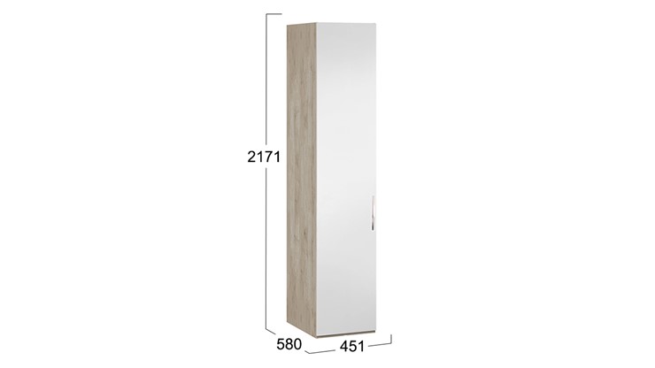 Шкаф для белья Эмбер левый СМ-348.07.002 L (Баттл Рок/Серый глянец) в Сыктывкаре - изображение 1