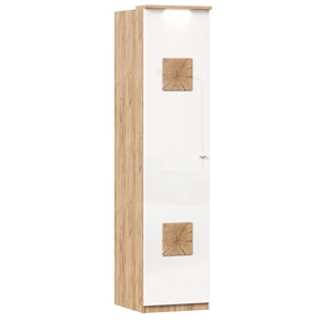 Шкаф одностворчатый с декор. накладками Фиджи 659.225, белый в Сыктывкаре - предосмотр