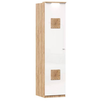 Шкаф одностворчатый с декор. накладками Фиджи 659.225, белый в Сыктывкаре - изображение
