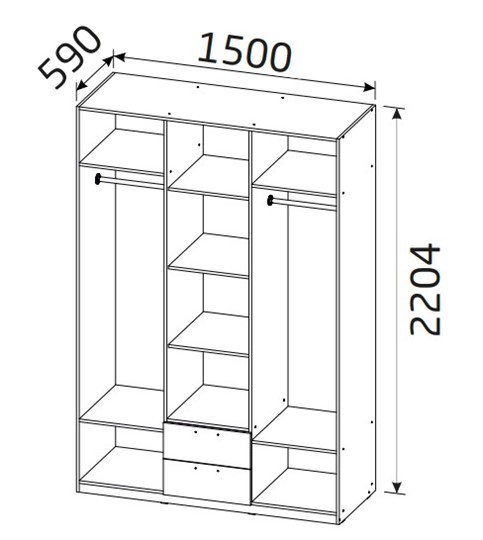 Шкаф трехстворчатый Классика с 2-мя ящиками в Сыктывкаре - изображение 1