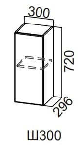 Распашной кухонный шкаф Модерн New, Ш300/720, МДФ в Сыктывкаре