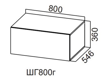 Шкаф навесной на кухню Модерн New, ШГ800г/360, МДФ в Сыктывкаре