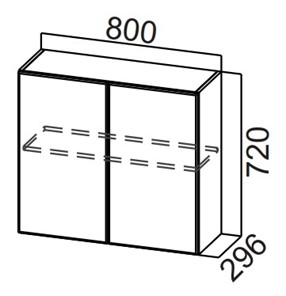 Шкаф навесной на кухню Стайл, Ш800/720, МДФ в Сыктывкаре