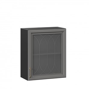 Настенный шкаф Джелатто 600 со стеклом ЛД 241.350.000.147, Черный/Оникс серый в Сыктывкаре