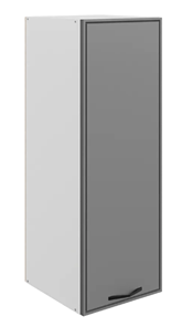 Кухонный навесной шкаф Монако L400 Н900 (1 дв. гл.), белый/графит матовый в Сыктывкаре