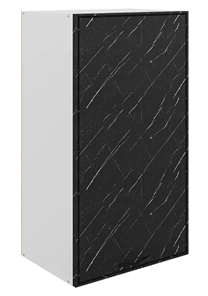 Шкаф на кухню Монако L450 Н900 (1 дв. гл.), белый/мрамор блэкберн матовый в Сыктывкаре