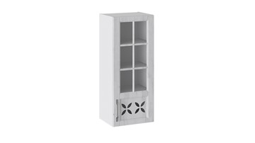 Навесной шкаф Прованс (Белый глянец/Санторини светлый) cо стеклом правый В_96-40_1ДРДс(R) в Сыктывкаре