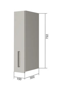 Навесной кухонный шкаф В7 15, Сатин/Белый в Сыктывкаре