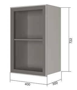 Навесной кухонный шкаф В7 40, Стекло/Антрацит в Сыктывкаре