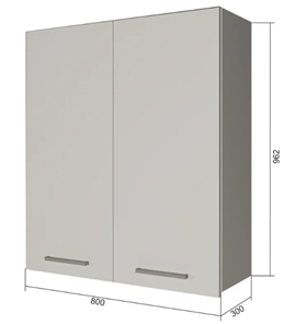 Кухонный навесной шкаф В9 80, МДФ Софт бирюза/Антрацит в Сыктывкаре