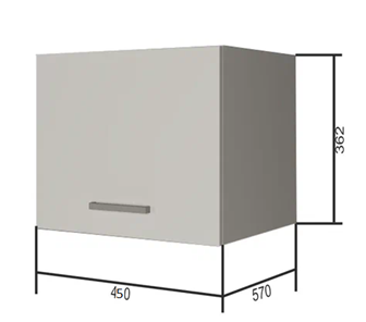 Навесной кухонный шкаф ВГ45Г, Белое гладкое Ламарти/Белый в Сыктывкаре