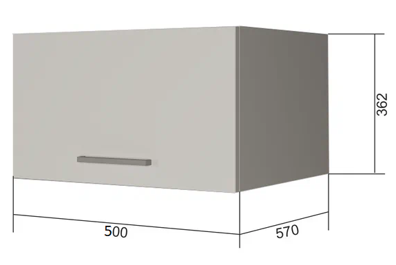 Кухонный шкаф ВГ50Г, Белое гладкое Ламарти/Белый в Сыктывкаре - изображение