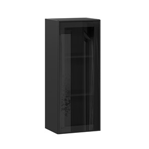 Шкаф настенный высокий со стеклом 400 Индиго ЛД 298.420.000.068, Чёрный/Чёрный в Сыктывкаре