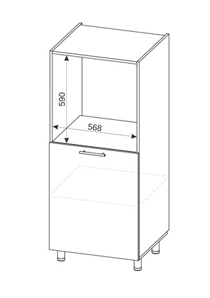 Шкаф-пенал под технику Модерн А43 МДФ глянец, металлик, премиум в Сыктывкаре - изображение