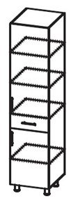 Шкаф-пенал с ящиком Модерн А40 МДФ глянец, металлик, премиум в Сыктывкаре