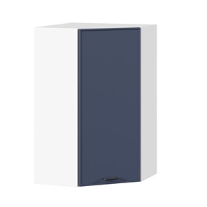 Шкаф угловой настенный высокий Индиго ЛД 298.620.000.117, Белый/Тёмно-синий в Сыктывкаре