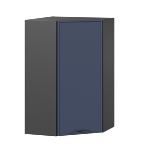 Угловой настенный шкаф высокий Индиго ЛД 298.620.000.159, Чёрный/Тёмно-синий в Сыктывкаре