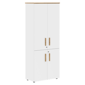 Шкаф с глухими средними и малыми дверьми FORTA Белый-Дуб Гамильтон FHC 80.3(Z) (798х404х1965) в Сыктывкаре