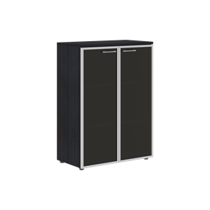 Шкаф средний со стеклянными  дверьми XTEN Дуб Юкон XMC 85.7 (850х410х1165) в Сыктывкаре