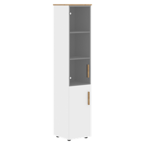 Шкаф колонна высокий с глухой дверью FORTA Белый-Дуб Гамильтон  FHC 40.2 (L/R) (399х404х1965) в Сыктывкаре
