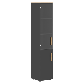 Высокий шкаф колонна с глухой дверью FORTA Графит-Дуб Гамильтон  FHC 40.2 (L/R) (399х404х1965) в Сыктывкаре