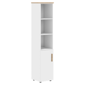 Высокий шкаф с глухой малой дверью  левой FORTA Белый-Дуб Гамильтон FHC 40.5 (L) (399х404х1965) в Сыктывкаре