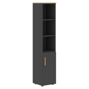 Высокий шкаф колонна с глухой малой дверью правой FORTA Графит-Дуб Гамильтон  FHC 40.5 (R) (399х404х1965) в Сыктывкаре