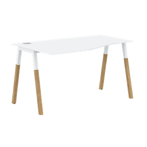 Письменный стол левый FORTA Белый-Белый-Бук  FCT 1367 (L) (1380х900(670)х733) в Сыктывкаре
