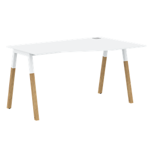 Письменный стол правый FORTA Белый-Белый-Бук  FCT 1367 (R) (1380х900(670)х733) в Сыктывкаре