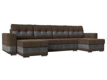 П-образный диван Честер, Коричневый/серый (рогожка) в Сыктывкаре