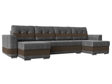 П-образный диван Честер, Серый/коричневый (рогожка) в Сыктывкаре