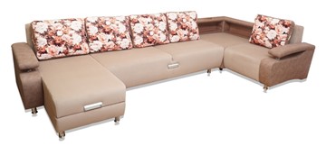 П-образный диван Престиж-15 люкс с полкой в Сыктывкаре