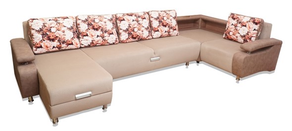 П-образный диван Престиж-15 люкс с полкой в Сыктывкаре - изображение