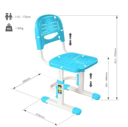 Детский растущий стул SST3 Blue в Сыктывкаре - изображение 4