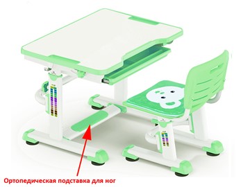 Парта растущая и стул Mealux BD-08 Teddy, green, зеленая в Сыктывкаре