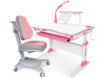 Растущая парта + стул Комплект Mealux EVO Evo-30 BL (арт. Evo-30 BL + Y-115 KBL), серый, розовый в Сыктывкаре