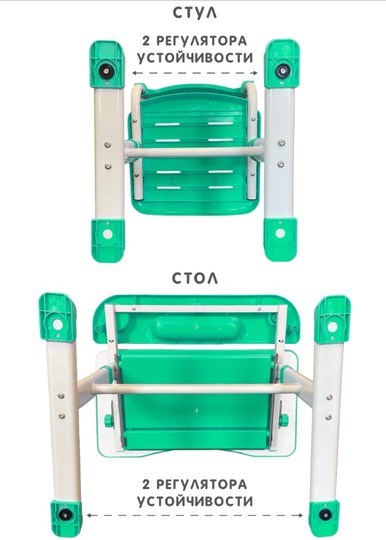 Растущие парта + стул SET HOLTO-17А, зеленый в Сыктывкаре - изображение 12